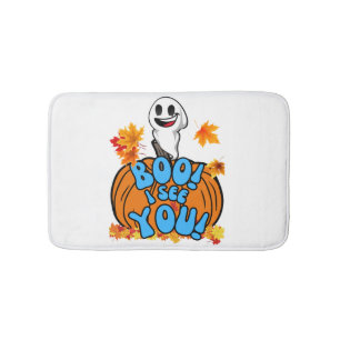 Tapis De Bain Joli fantôme d'automne Halloween Boo! Je te vois!