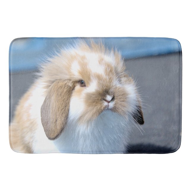 Tapis De Bain Joli lapin blanc et brun flamand (Devant)