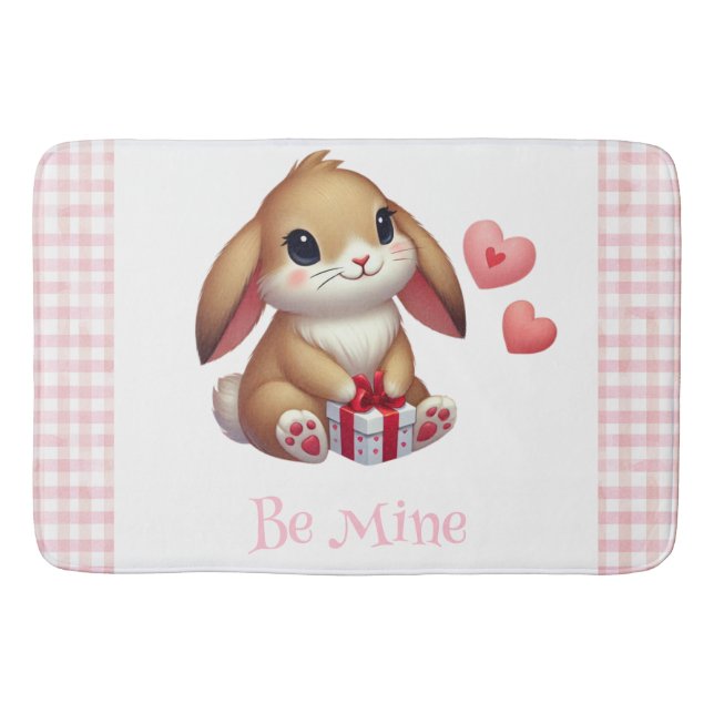 Tapis De Bain Joli lapin de la Saint-Valentin  (Devant)