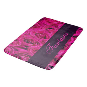 Tapis De Bain Joli monogramme rose roses