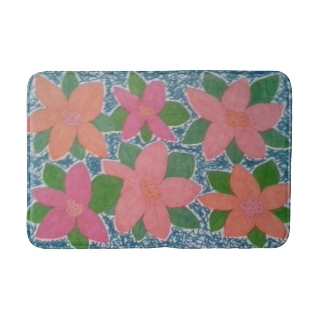 Tapis De Bain Joli Motif à fleurs tropicales (Devant)