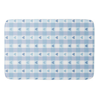 Tapis De Bain Joli motif amour à carreaux pastel