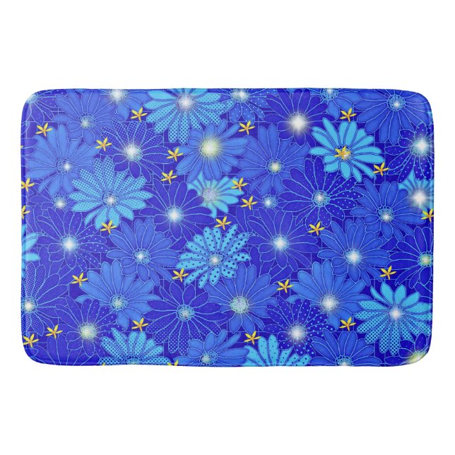 Tapis De Bain Joli Motif Blue Daisy (Devant)