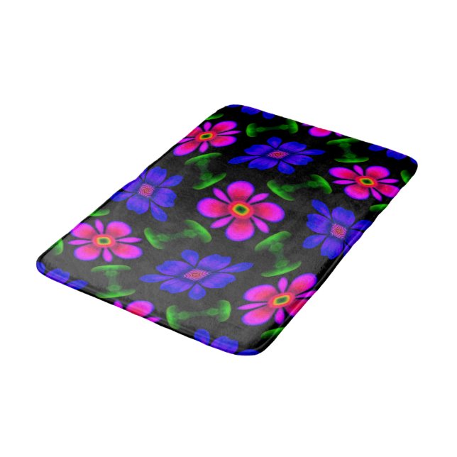 Tapis De Bain Joli Motif de fleurs roses (Angle)