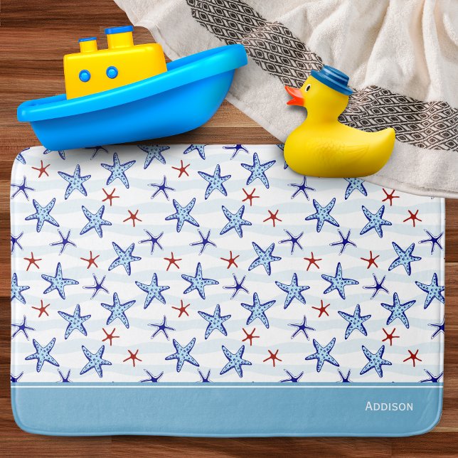 Tapis De Bain Joli Motif de poisson Starfish de l'océan avec le  (Créateur téléchargé)