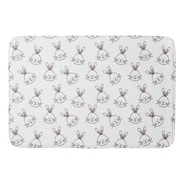 Tapis De Bain Joli Motif lapin blanc de Pâques (Devant)