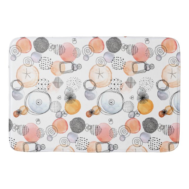 Tapis De Bain Joli Motif rose et bleu Abstrait (Devant)