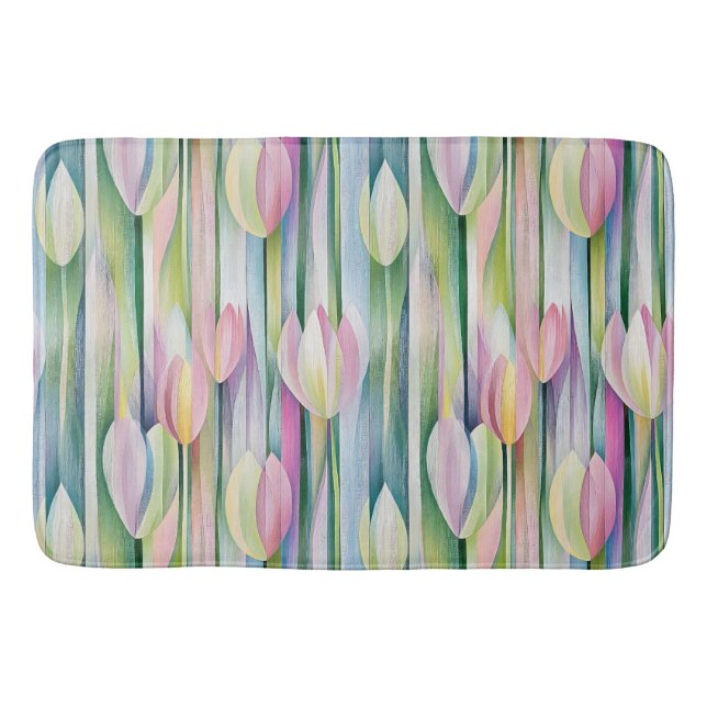 Tapis De Bain Joli motif Tulips pastel (Devant)