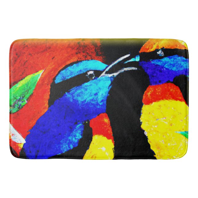Tapis De Bain Joli Oiseaux Couple. Commandez dès maintenant  (Devant)
