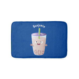 Tapis De Bain Joli personnage de dessin animé boba thé bulle