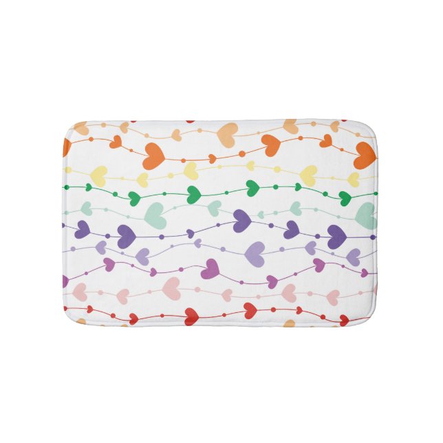 Tapis De Bain Joli Rainbow Hearts Motif Salle de bain pour enfan (Devant)
