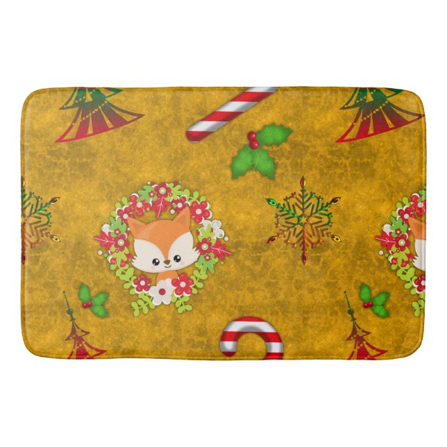 Tapis De Bain Joli renard de Noël (Devant)