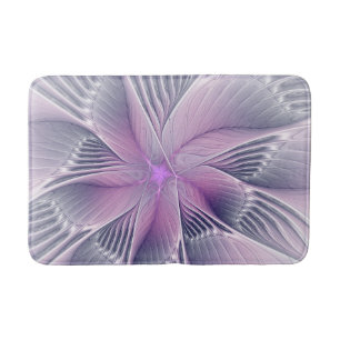 Tapis De Bain Joli rose Fleur Moderne Abstrait Fractal Art