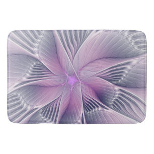 Tapis De Bain Joli rose Fleur Moderne Abstrait Fractal Art