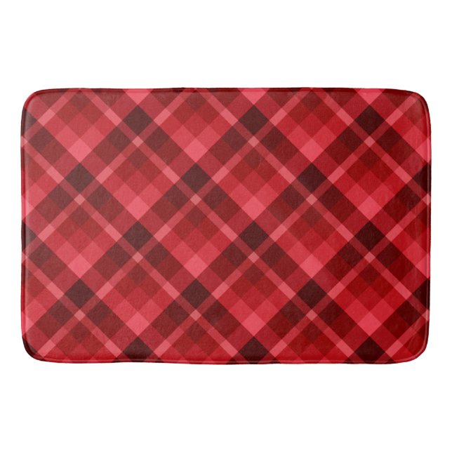 Tapis De Bain Joli Ruby Rouge Plaid Motif Grand Mat Bain (Devant)