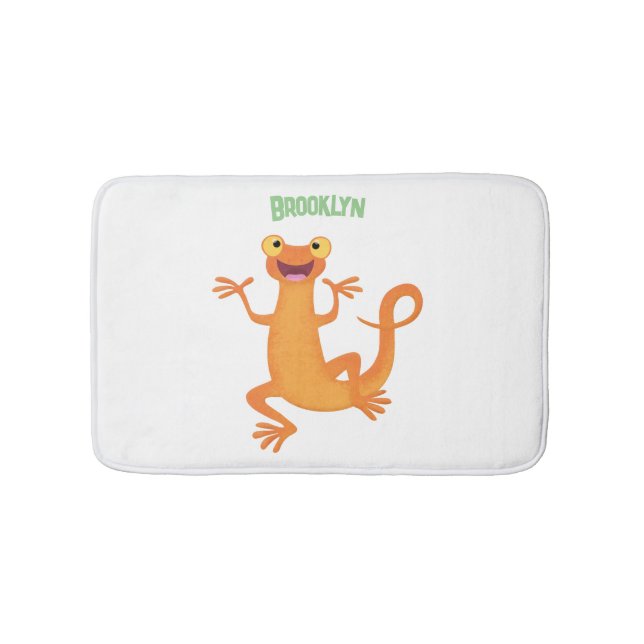 Tapis De Bain Joli triton orangé joyeux (Devant)