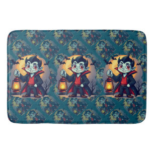 Tapis De Bain Joli Vampire avec Lanterne Kawaii Halloween