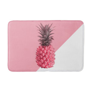 Tapis De Bain Jolie ceinture tropicale rose et blanc ananas