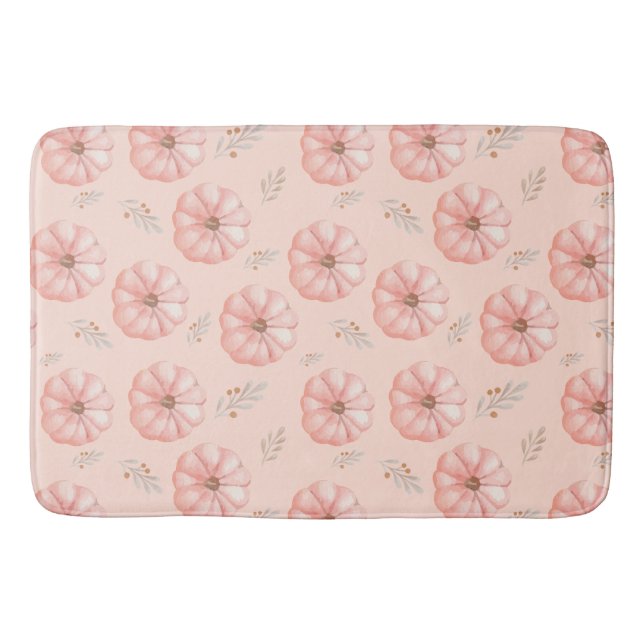 Tapis De Bain Jolie citrouille aquarelle orange Automne   (Devant)