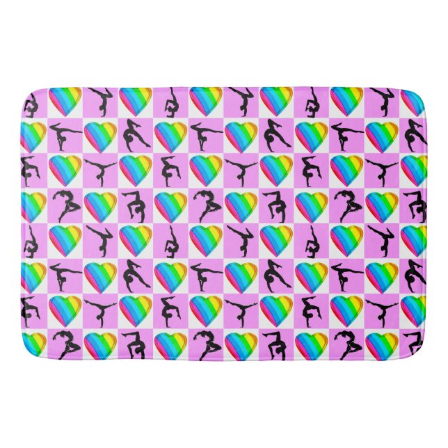 TAPIS DE BAIN JOLIE COEURS GYMNASTIQUE BATHMAT (Devant)