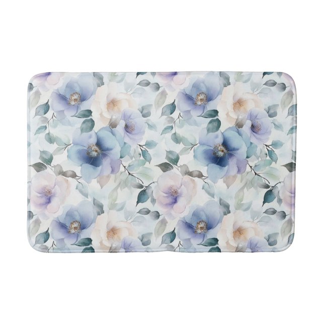 Tapis De Bain Jolie Lavande Blanche Fleurs (Devant)