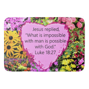TAPIS DE BAIN JOLIE LUC FLORAL 18:27 SCRIPTURE