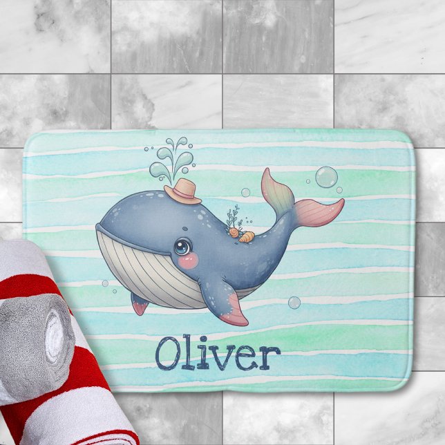 Tapis De Bain Jolie petite baleine mignonne et originale (Créateur téléchargé)