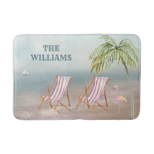 Tapis De Bain Jolie plage d'aquarelle serene    ScèneMat de bain