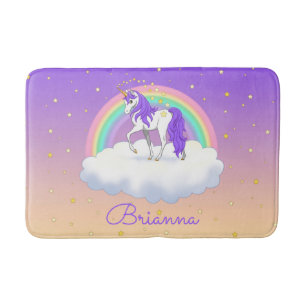 Tapis De Bain Jolie Purple Sweet Dreams Rainbow Unicorn