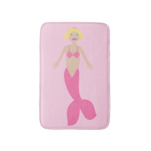 Tapis De Bain Jolie sirène d'Imaginaire rose