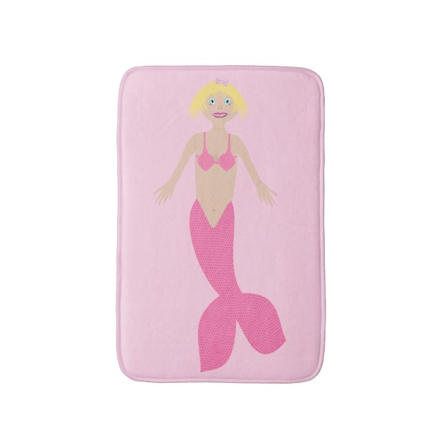 Tapis De Bain Jolie sirène d'Imaginaire rose (Devant (Vertical))