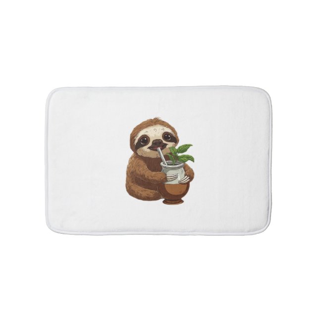 Tapis De Bain Jolie Sloth Boire Yerba Mate - Adorable Kawaii A (Devant)