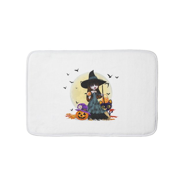 Tapis De Bain Jolie sorcière d'Halloween (Devant)