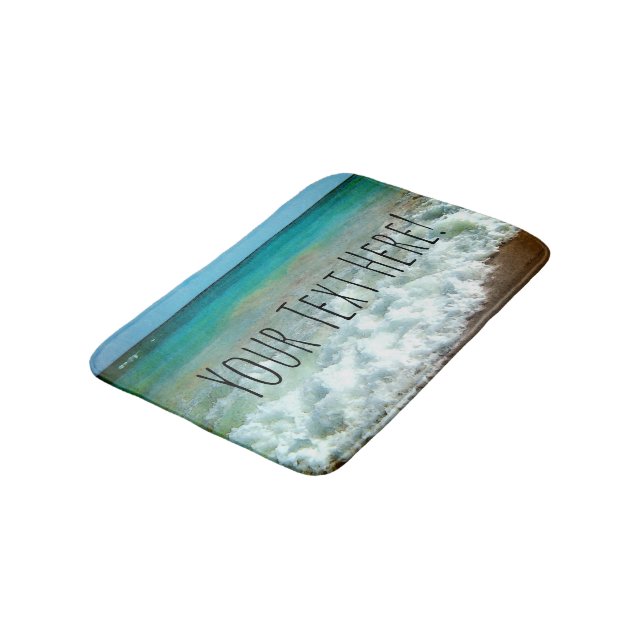 Tapis De Bain Jolie turquoise d'océan de plage de style (Angle)