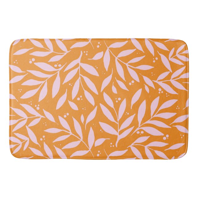 Tapis De Bain Jolies branches - orange et rose (Devant)