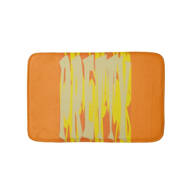 Tapis De Bain Jolies couleurs chaudes jaune citron rose orange (Devant)