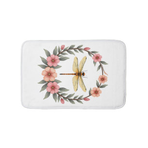 Tapis De Bain Jolies Filles Cottagecore Floral Libellule Esthéti
