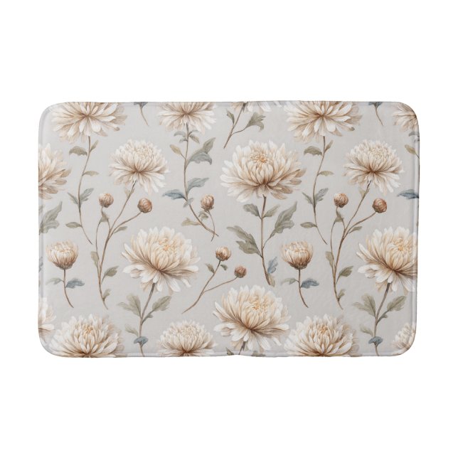 Tapis De Bain Jolies Fleurs Crème (Devant)