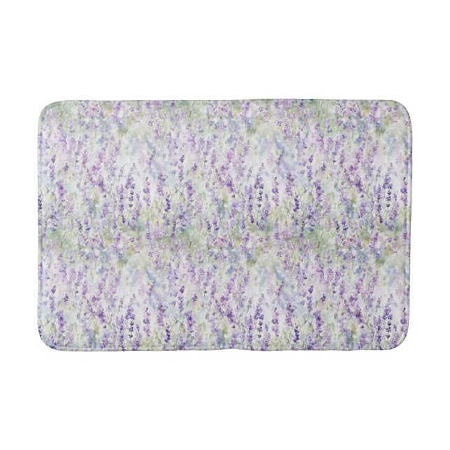 Tapis De Bain Jolies Fleurs Violettes Romantiques   (Devant)