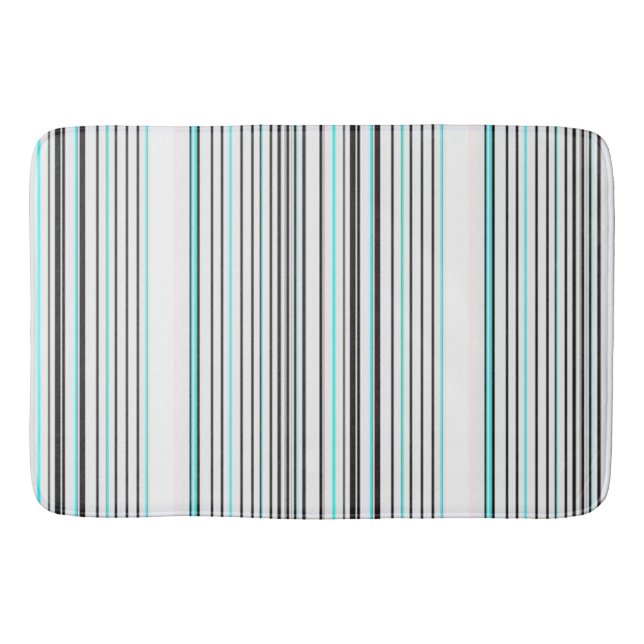Tapis De Bain Jolies rayures grises aqua (Devant)