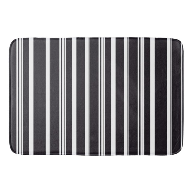 Tapis De Bain Jolies rayures noires et blanches (Devant)
