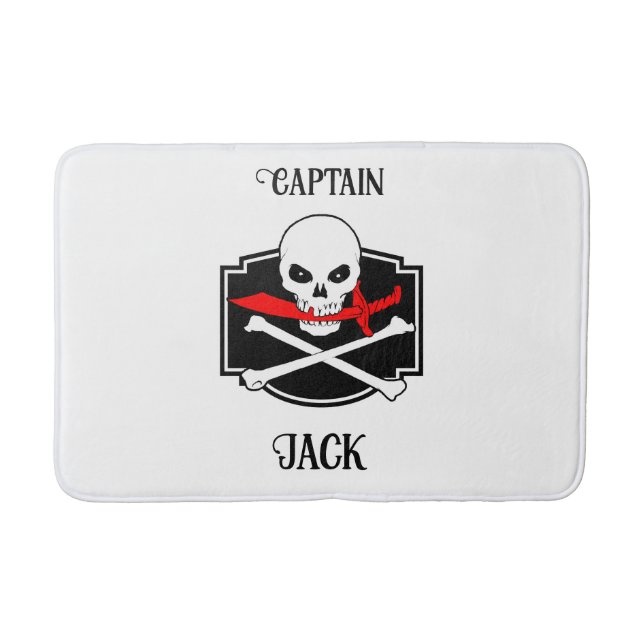 Tapis De Bain Jolly roger personnalisé (Cutlass) (Devant)