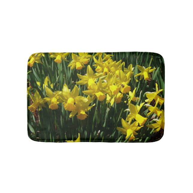 Tapis De Bain Jonquilles jaunes fleurs joyeuses de printemps (Devant)