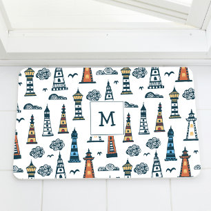 Tapis De Bain Jote Phare Motif sans couture Monogramme