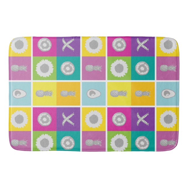 Tapis De Bain Jouer Bloc de couleurs Chèque du plateau de bain (Devant)