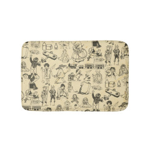 Tapis De Bain Jouets vintages et jeux d'enfants motif
