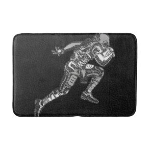 Tapis De Bain Joueur de football exécutant le quart-arrière Blac