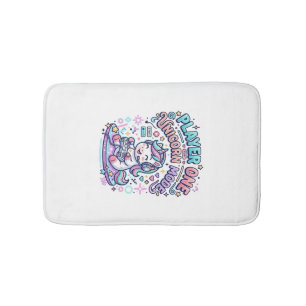 Tapis De Bain Joueur de licorne Un mode licorne Rétro Style Grap