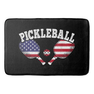 Tapis De Bain Joueur de Pickleball Drapeau Américain Amour de Pi