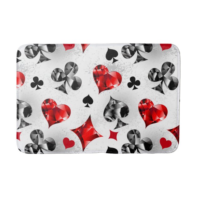Tapis De Bain Joueur de poker Joueur de cartes de jouer costumes (Devant)